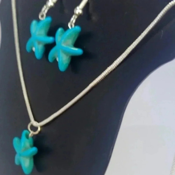 NWT..FL KEYS SALTWATER OCEAN STAR ON .925 SILVER CHAIN..earrings included - Picture 2 of 5